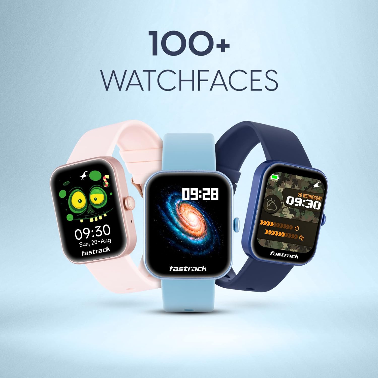 Fastrack Reflex Hello|BT Calling|1.69” HD Display|50+ Sports Modes|100+ Watchfaces|Game|BP Monitor|24x7 HRM| SpO2|Sleep Monitor|Custom Watchface|5 Day* Battery|Camera & Music Control|IP68|Light Blue