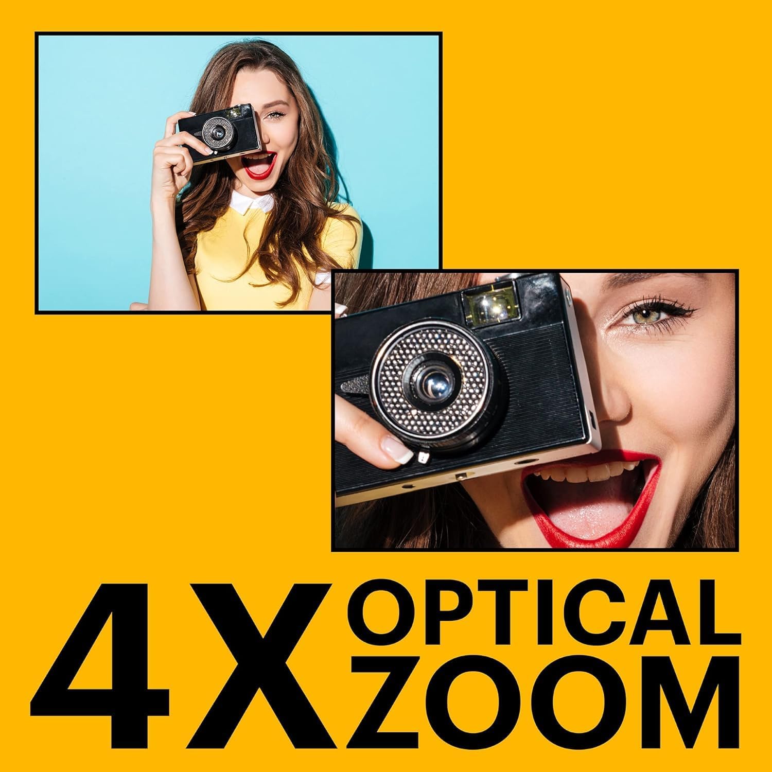 KODAK Compact Cameras - FZ45 RD - 4x CMOS - AA Batteries | 16MP Sensor, 2.7 LCD, Full HD 1080p Video, Uses 2×aa Batteries