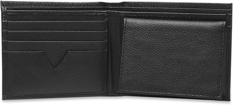 Bi-Fold Organised Wallet Flat Nappa Genuine and Smooth Leather Upper IM2021XDA0007-001-Black