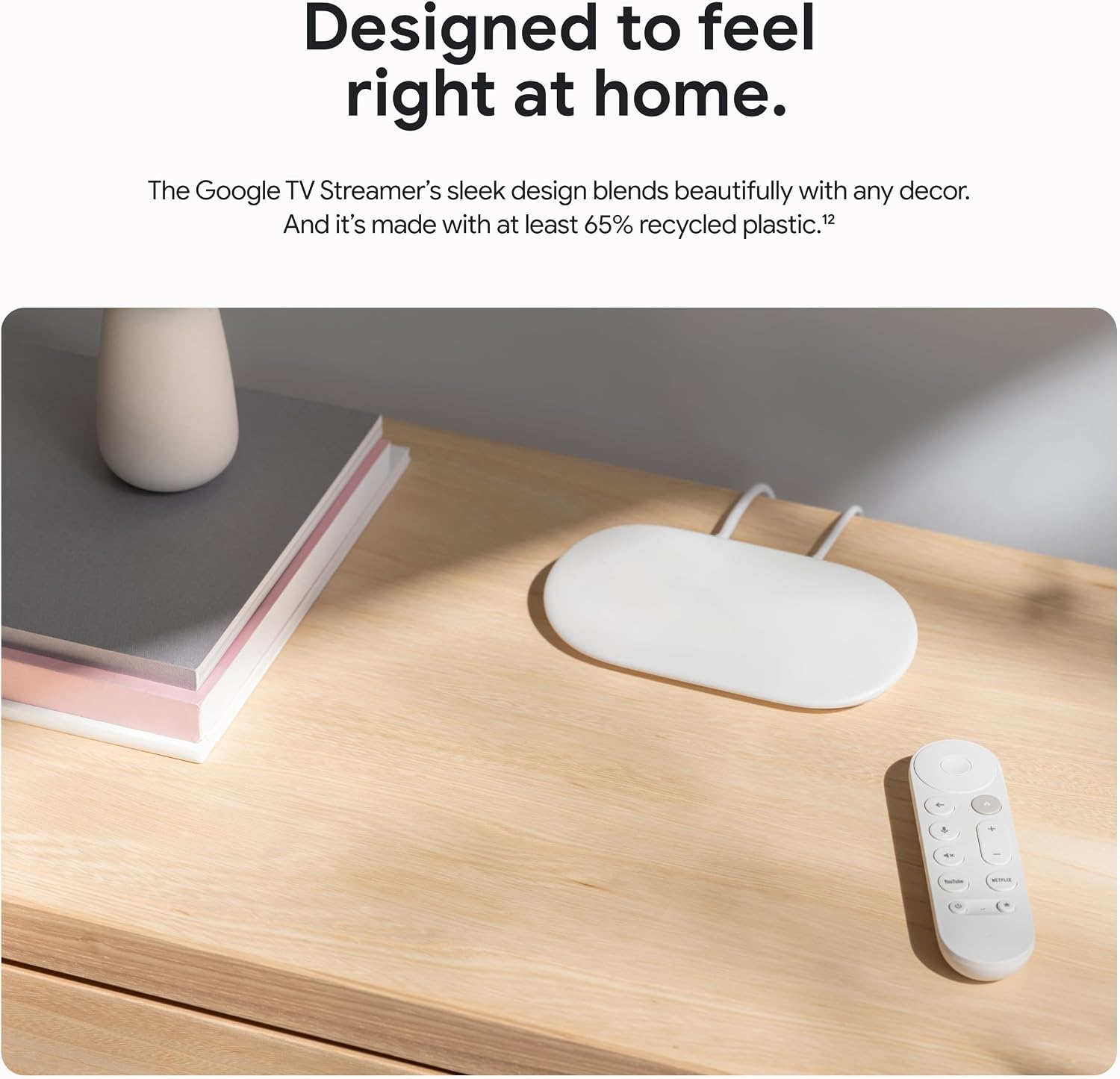 Google TV Streamer 4K - Fast Streaming Entertainment With Voice Search Remote - Watch Movies, Shows, Live TV, and Netflix in 4K HDR - Smart Home Control - 32 GB Storage - Porcelain
