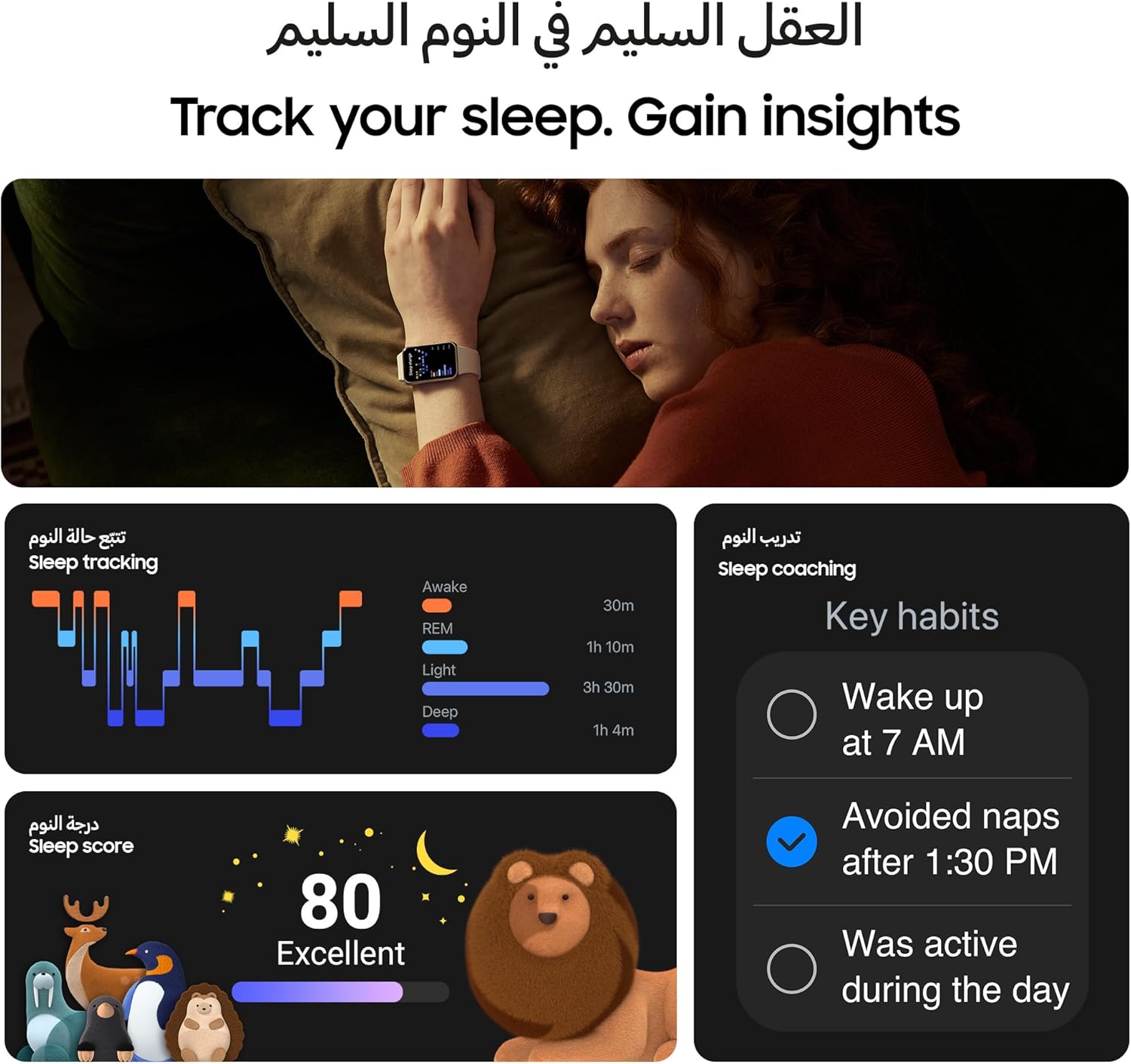Samsung Galaxy Fit3 Smartwatch, Exercise and Sleep Tracking, Fall Detection, Bluetooth, 40mm, Gray