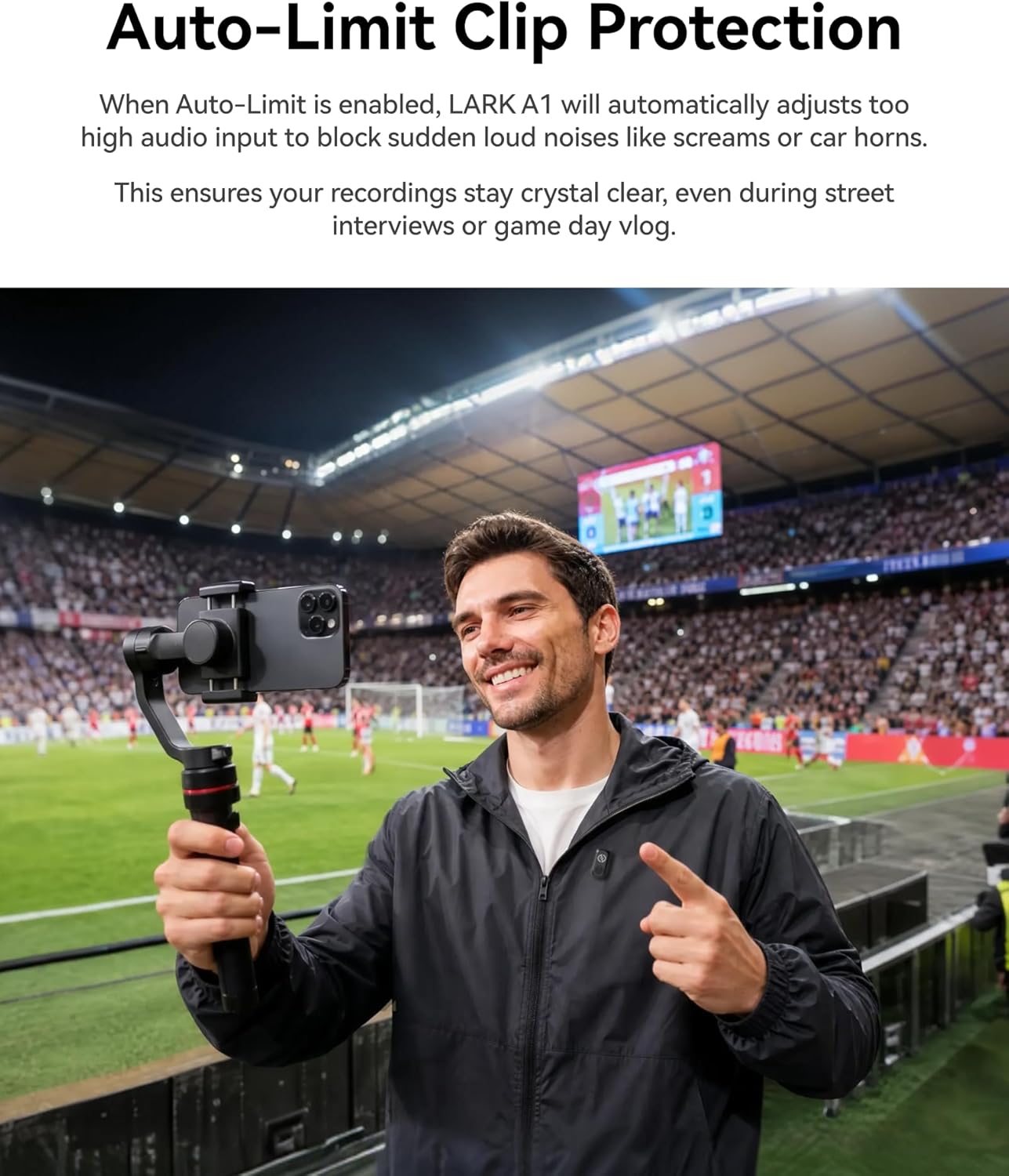 Hollyland LARK A1 DUO Type-C Version Wireless Microphone for iPhone 15/16 & Android, Pure Sound, 3-Level Intelligent Noise Cancellation, Magnetic Mini Microphone for Vlogging, YouTube, Podcast, TikTok