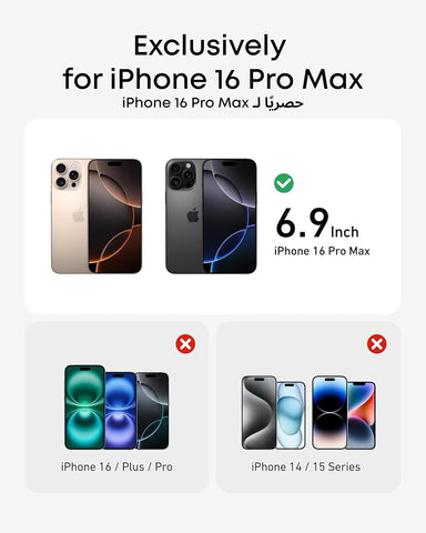 Anker Screen Protector for iPhone 16 Pro Max, Easy Installation, Bubble-and-Dust-Free iPhone HD Tempered Glass, Durable and Drop-Proof with 9H Hardness(2-Pack)