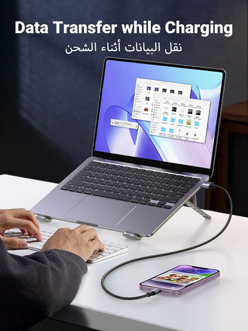 UGREEN iPhone Charger Lightning Cable 2M for iPhone 17/16/15/14/13/12/11/10 | [MFi Certified],Design for iPhone & iPad,PD20W Fast iphone charger cable,Premium nylon braided,Reliable Aluminum Alloy