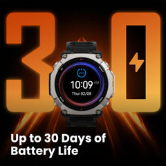 Amazfit T-Rex Ultra 2 Dual Band GPS Outdoor Smartwatch Ti Body 51mm, 3.8cm, Sapphire AMOLED Display, Flashlight, 30 Days Battery, Offline Maps, 10 ATM, 180+ Sports Mode for Devices