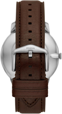 Fossil Men's Minimalist Quartz Stainless Steel Watch and Bracelet Gift Set, Color: Silver/Brown Bracelet Set (Model: FS6019SET)