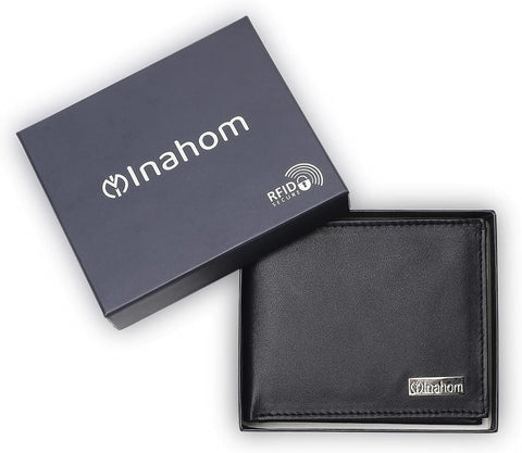 Bi-Fold Organised Wallet Flat Nappa Genuine and Smooth Leather Upper IM2021XDA0004-400-Navy Blue