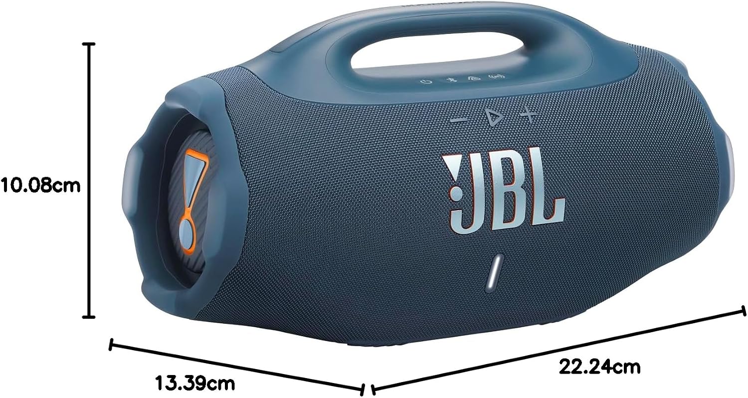 JBL Boombox 4 – Most Powerful Portable Waterproof Speaker with Massive JBL Pro Sound, AI Sound Boost, Up to 34 Hours Playtime, IP68 Waterproof & Dustproof, Auracast™ Multi-Speaker Connection, Blue