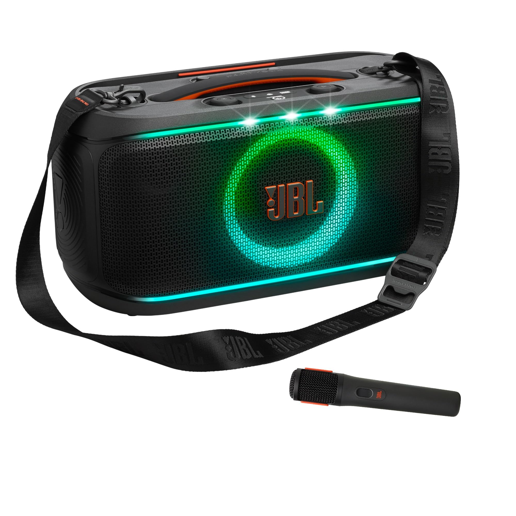 JBL Party Box Club 120 | Powerful Sound & Lightshow | Up to 12 Hours Playtime | AI Sound Boost | Multi-speaker connection by Auracast | Dual Mic & Guitar Inputs | JBLPBCLUB120UK, Black