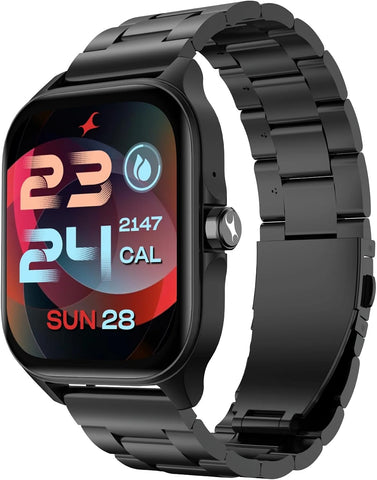 TITAN FASTRACK VIVID SMART WATCH 1.97" AMOLED SQUARE DISPLAY, BT CALLING, HEALTH SUITE, AOD, METAL BLACK