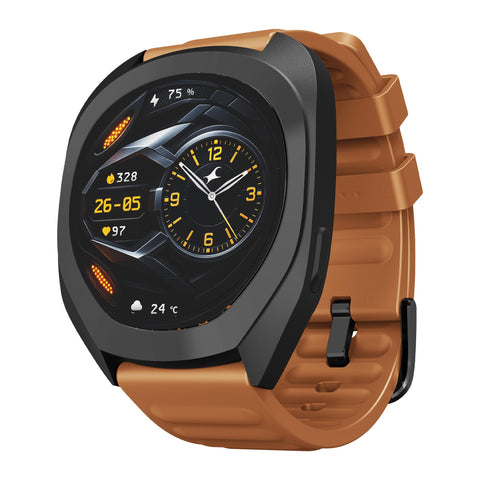 Fastrack Smart Watch | BT Calling | 3.5cm Ultra UV Round Display, Deep Black, Standard