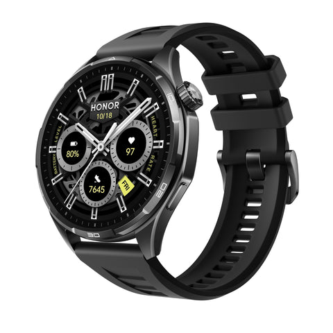 HONOR Watch 6 Smartwatch, 35-Day Battery, Dual-Band GPS, 123 Sports Modes, NFC Payment, 3000 Nits AMOLED Display, AI Health Scan, Twilight Brown Leather Strap