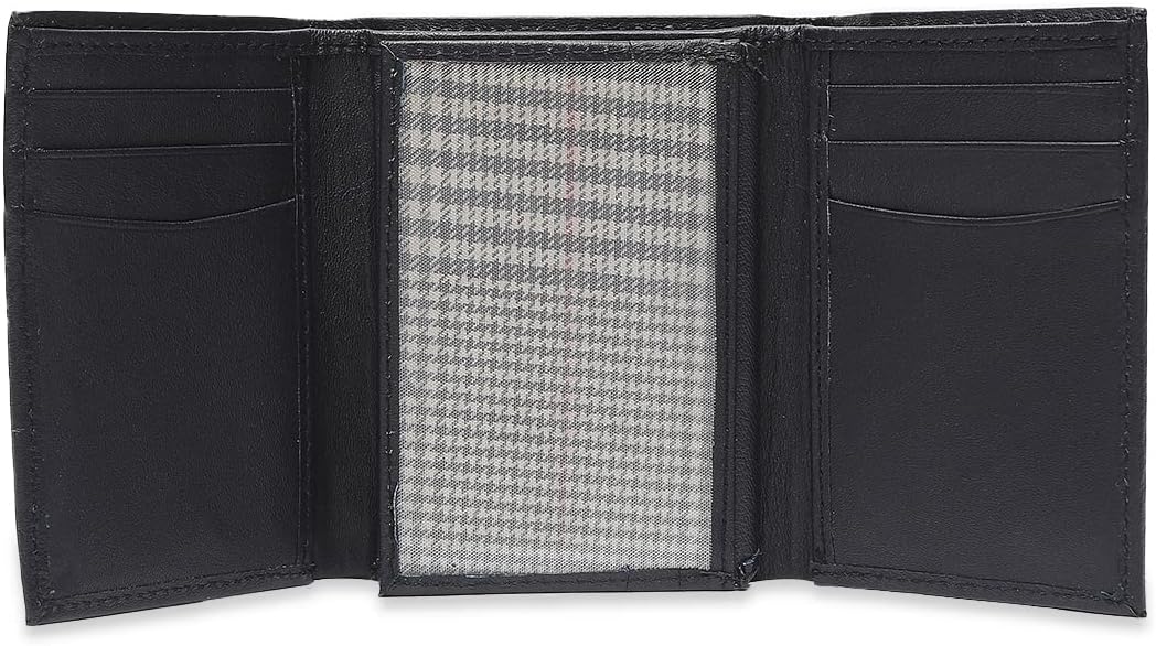 Tri-Fold Organised Wallet Flat Nappa Genuine and Smooth Leather Upper IM2021XDA0006-400-Navy Blue