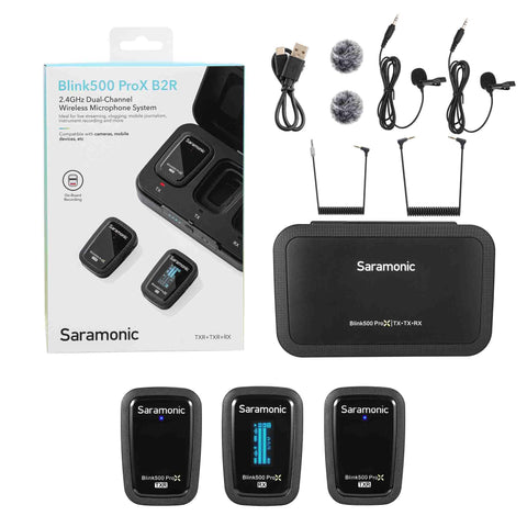 Saramonic Blink 500 Prox B2 | 2-Person Wireless 2.4GHz Clip-On Microphone System with Lavaliers (BLINK500PROXB2)