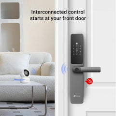 EZVIZ Smart Lock DL05, 7-in-1 Keyless Entry Door Lock, with Fingerprint Access – Secure Keyless Entry, Multiple Unlock Options, Instant Alerts, Weather-Resistant, Child Safety Privacy Control 5085