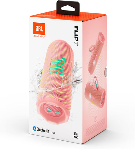 JBL Flip 7 - JBL Pro Sound with AI Sound Boost, up to 16 hours of playtime, multi-speaker connection via Auracast, and waterproof, dustproof, drop-proof design for all adventures – Pink.