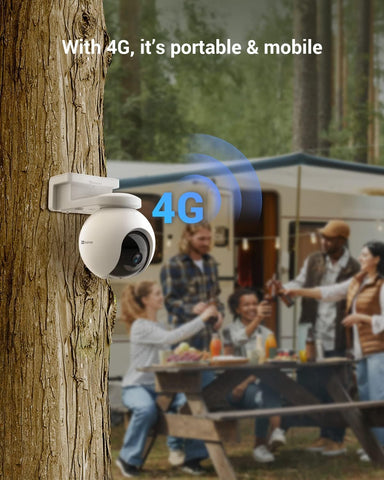 EZVIZ 4G LTE & WiFi Solar Security Camera, 4K Auto Tracking, EB8 Pro 4G Kit | 4G LTE & Wi-Fi Solar Camera, 4K 8MP Auto Tracking, Human/Vehicle/Animal Detection, Color Night Vision, No Subscription, IP65
