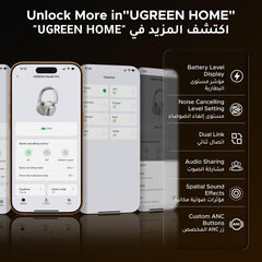 UGREEN Hitune Max6 Over-ear Headphones Wireless Active Noise Cancelling | 120H Ultra Long Battery Life, Hi-Res Audio, Bluetooth 6.0 Stable Connecting, Gaming Headset with Mic, Clear Calls, Custom EQ