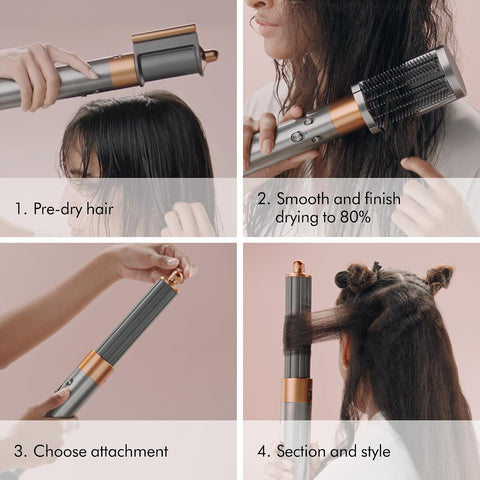 Dyson Special Edition Airwrap Complete Long Multi-Styler in Strawberry Bronze and Blush Pink with Detangling Comb - International Version