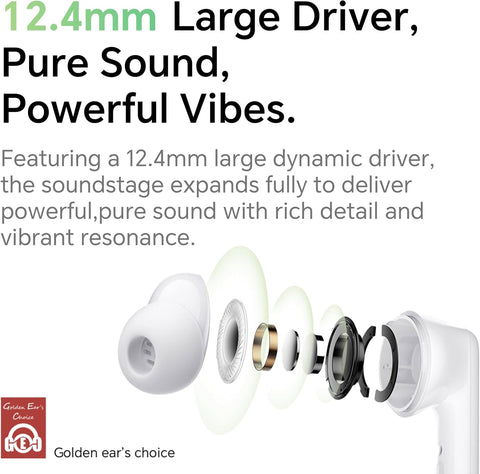 HONOR Earbuds A Pro Wireless Earbuds with 49dB Active Noise Cancellation, 12.4mm Large Driver, Up to 42H Battery, Bluetooth 5.3, AI Call Noise Reduction, IP54 Water Resistant, Green