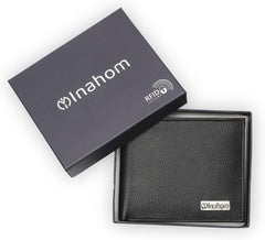 Bi-Fold Organised Wallet Flat Nappa Genuine and Smooth Leather Upper IM2021XDA0007-001-Black