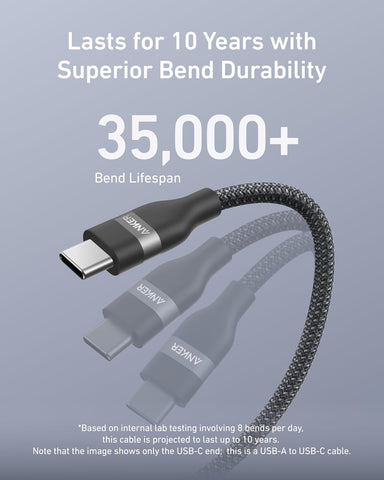 Anker Car Carplay USB to USB C Cable for iPhone17/16, Upcycled Braided USB A to USB C Car Charger Cord for Samsung Note20 and More (USB 2.0, 3FT)