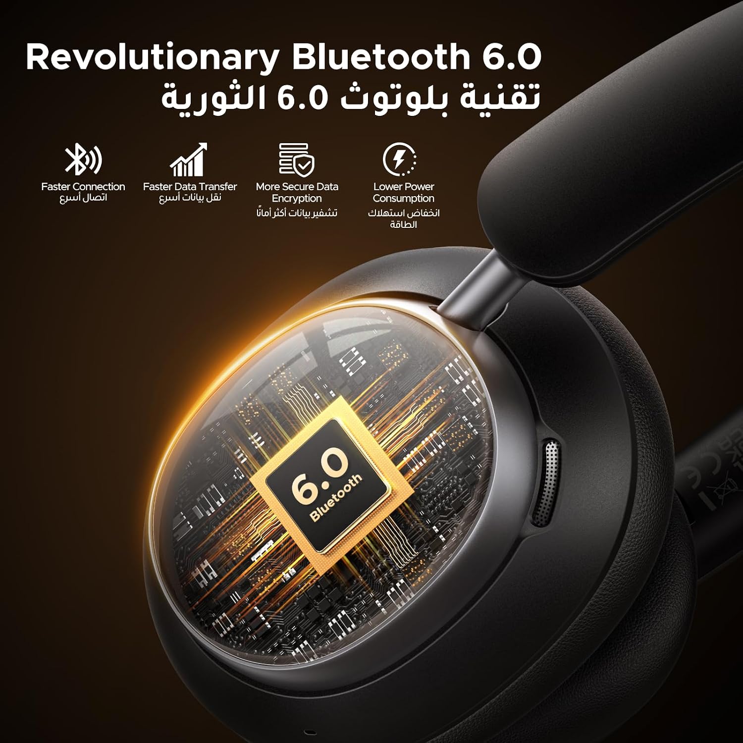 UGREEN Hitune Max6 Over-ear Headphones Wireless Active Noise Cancelling | 120H Ultra Long Battery Life, Hi-Res Audio, Bluetooth 6.0 Stable Connecting, Gaming Headset with Mic, Clear Calls, Custom EQ