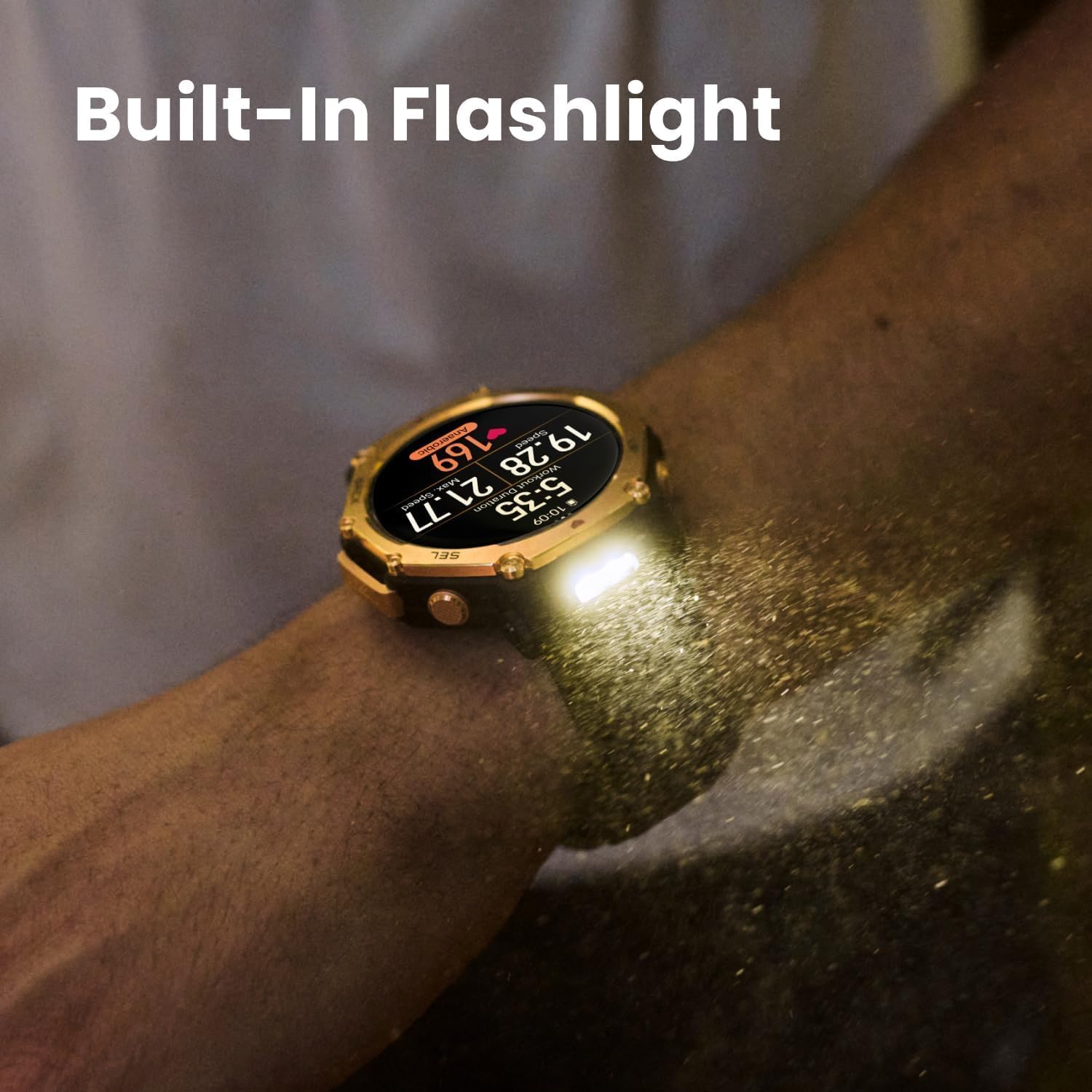 Amazfit T-Rex 3 Pro Outdoor Smartwatch 48 mm Sapphire AMOLED Display, Titanium Bezel, Dual Band GPS, Offline Maps, 25 Day Battery, Integrated Torch, 10 ATM, 180+ Sports Modes for Android & iPhone
