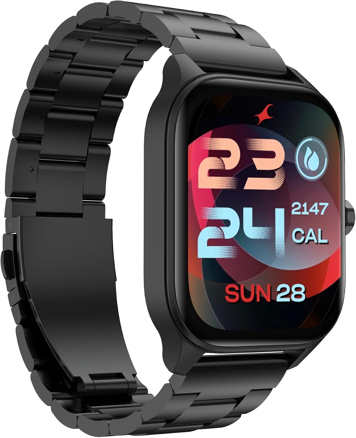 TITAN FASTRACK VIVID SMART WATCH 1.97" AMOLED SQUARE DISPLAY, BT CALLING, HEALTH SUITE, AOD, METAL BLACK