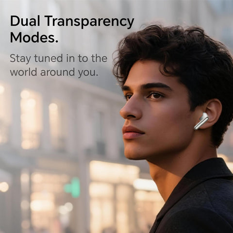 HONOR Earbuds 4 with AI Translation, 50dB Adaptive ANC, 46H Battery Life, Dual Drivers(11mm+6mm), 3-Mic AI Call Noise Reduction, IP54 Water Resistant, Pearl White