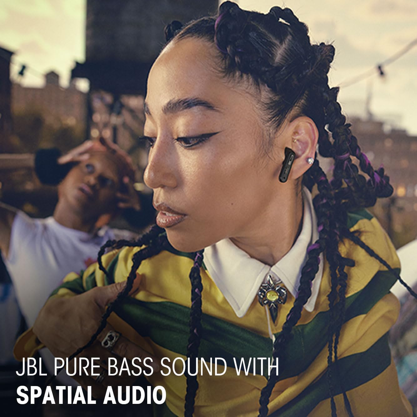 JBL Tune Beam 2 True Wireless Adaptive Noise Cancelling with Smart Ambient Earbuds, Personi-Fi 3.0, Multi-point connection, 6-Mics Technology, 48H Battery, Water and Dust Resistant - JBLTBEAM2BLK