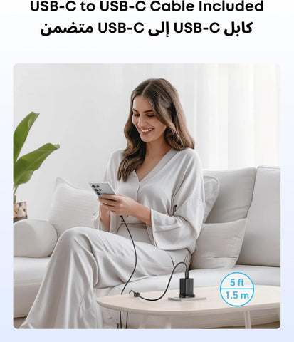 Anker 45W USB C Charger, PPS Fast Charger with Cable, Laptop Compatible, Super Fast Charging 2.0 for iPhone17/16/15, Samsung Galaxy S26/ S25/S24 Ultra, Note20, Pixel(5 ft USB C Cable Included)
