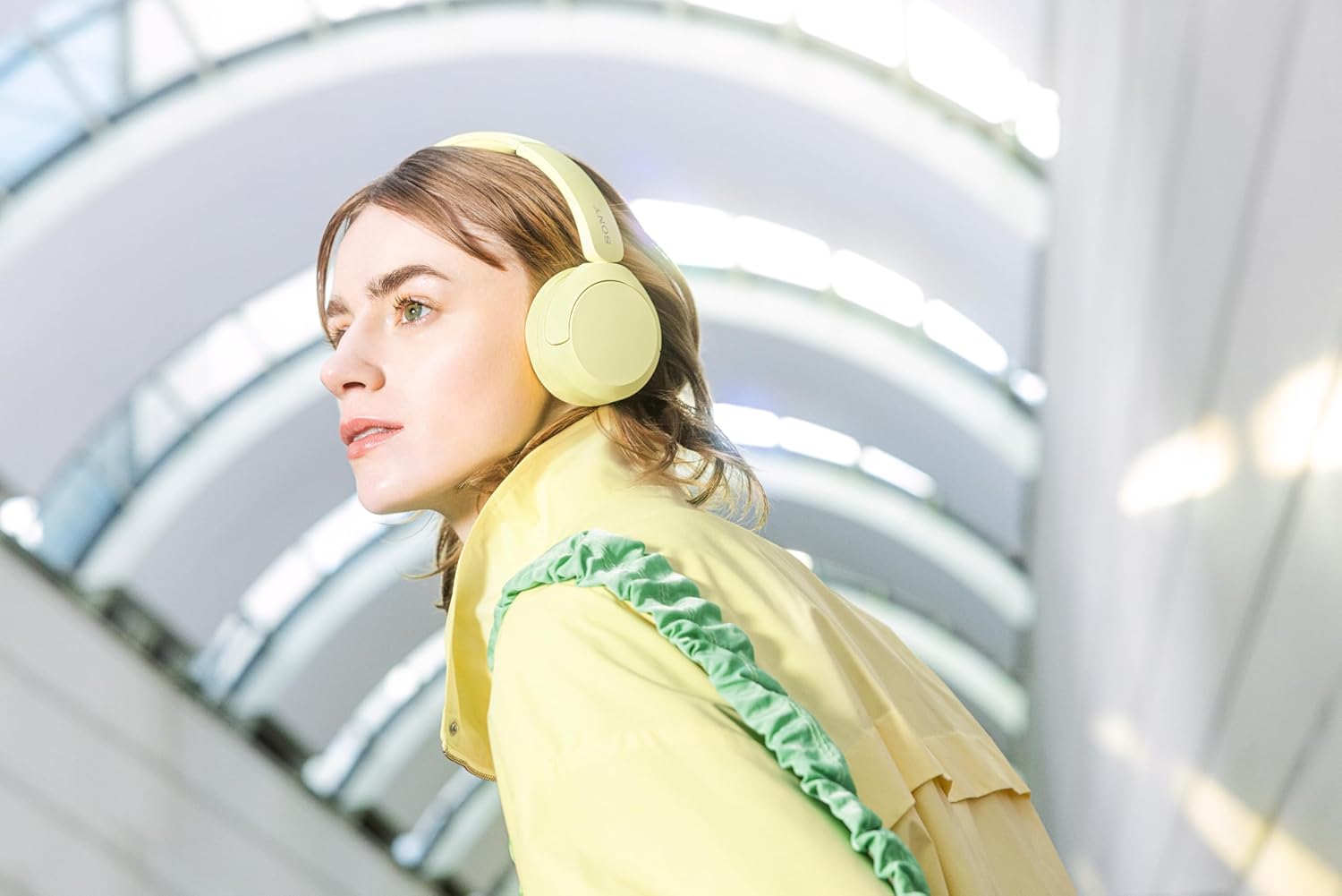 Sony WH-CH520 Wireless Headphones, Light Comfortable, on-Ear Style, Clear Voice Calls, 50 Hours Battery Life, Quick Charge, Multipoint, Yellow