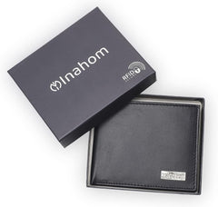 Bi-Fold Organised Wallet Flat Nappa Genuine and Smooth Leather Upper IM2021XDA0009-400-Navy Blue