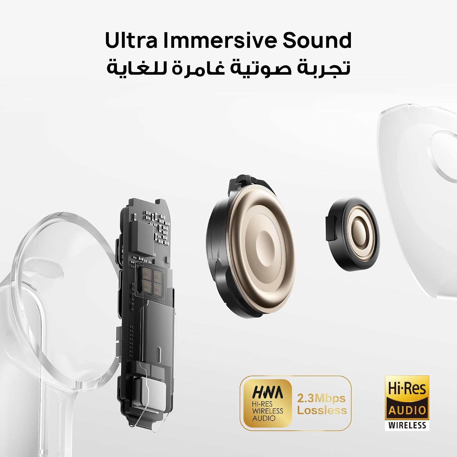 Huawei Freebuds Pro 5, Dual Driver Ultra-Immersive Sound, 38hrs Battery Life, AI Noise Cancellation (220% Improvement), Water & Dust Proof (IP 57), Stable &Clear Calls, Perfect Ear Fit. White-55038661