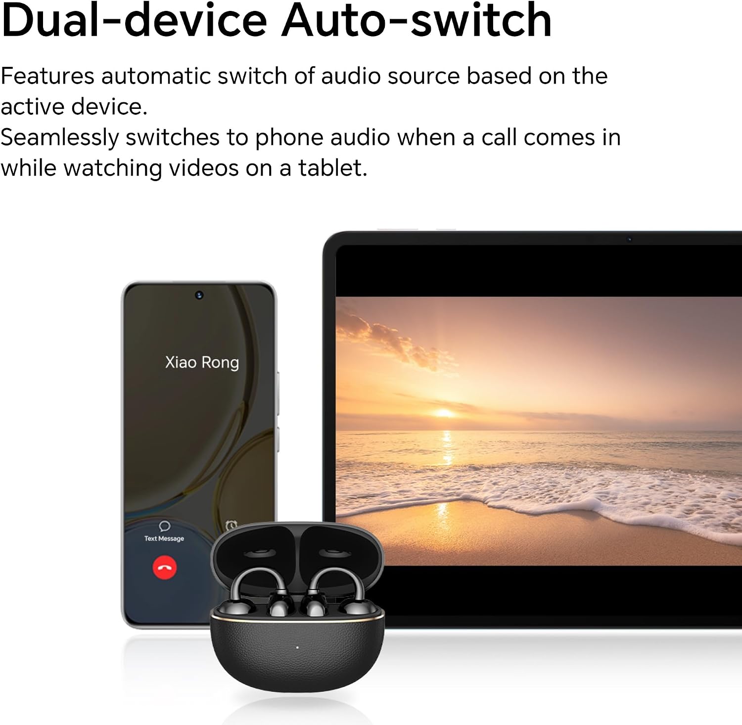 HONOR Choice Earbuds Clip 2 Pro, Open-Ear Wireless Earphones with Titanium Arch Bridge 2.0, 44-Hour Battery Life, 12mm Dual-Magnetic Drivers, Wireless Charging Support, IP54 Water Resistant, Rose Gold