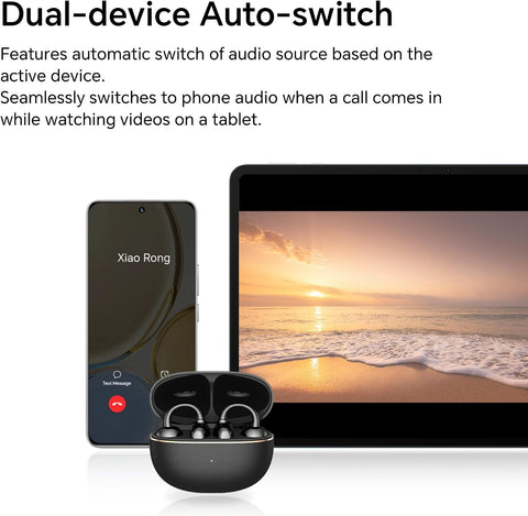HONOR Choice Earbuds Clip 2 Pro, Open-Ear Wireless Earphones with Titanium Arch Bridge 2.0, 44-Hour Battery Life, 12mm Dual-Magnetic Drivers, Wireless Charging Support, IP54 Water Resistant, Rose Gold