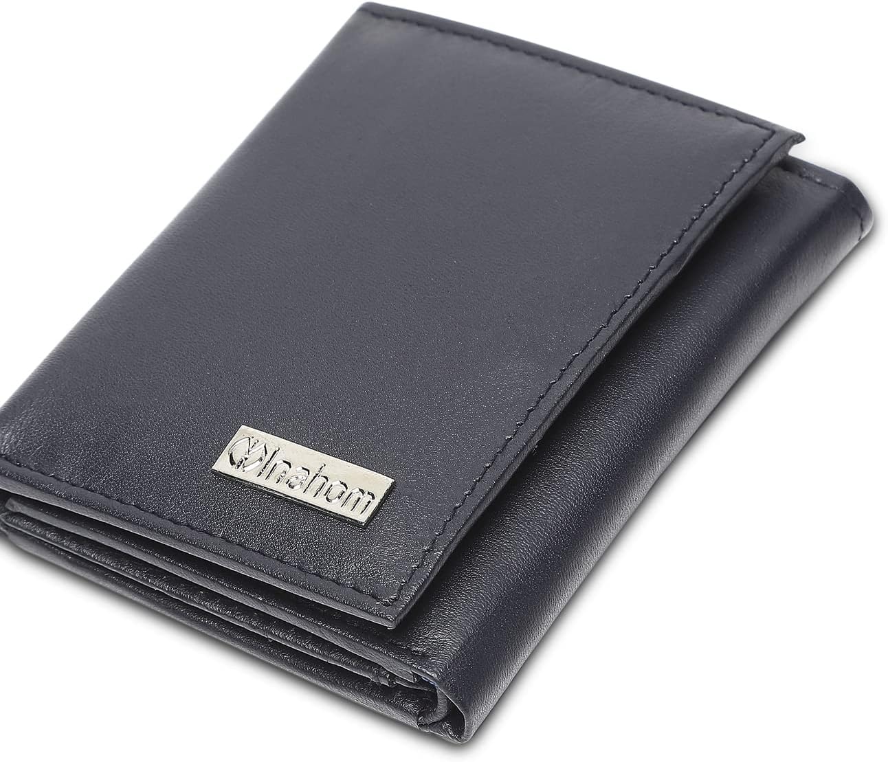 Tri-Fold Organised Wallet Flat Nappa Genuine and Smooth Leather Upper IM2021XDA0006-400-Navy Blue