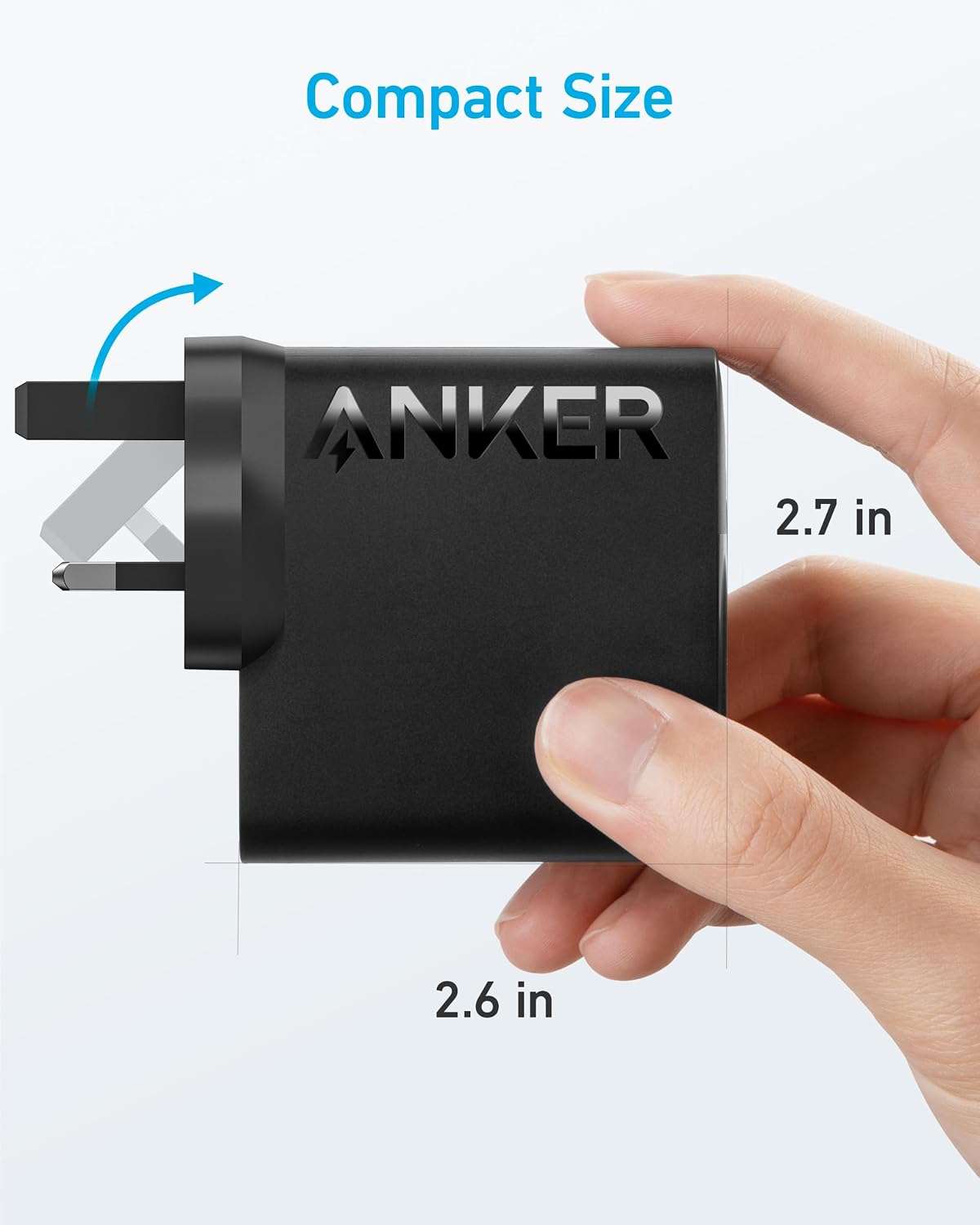 Anker Mac Book Pro 100W USB C Charger, Compact and Foldable Fast Charger for MacBook Series,iPhone,Samsung S26/ S25/S24,iPad Pro,and All USB C Devices,5 ft C to C Cable Included