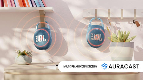 JBL Clip 4 Portable Bluetooth Speaker, 10H Battery, White, JBLCLIP4WHT