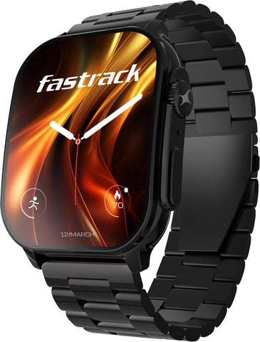 FASTRACK HORIZON S1 SMART WATCH 1.96" AMOLED ARCHED DISPLAY, FUNCTIONAL CROWN, BT CALLING, HEALTH SUITE, BLACK METAL CASE (BLACK STEEL)