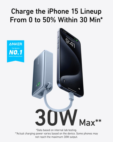 Anker 30W PD 10000mAh Power Bank with Built-in Cable