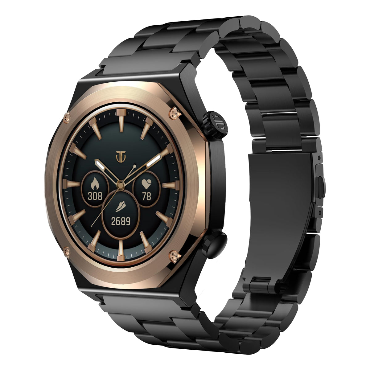 Titan Maestro Premium Metal Smartwatch with All SS Construction, SingleSync BT Calling, Functional Crown
