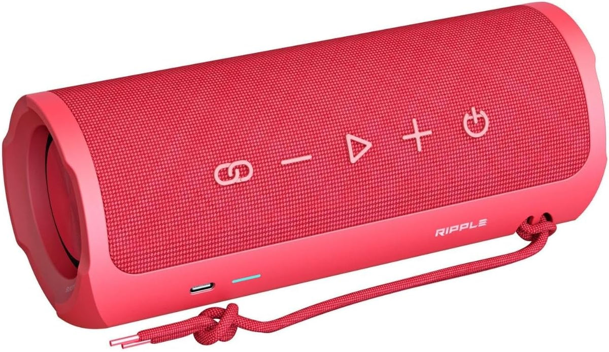 HiFuture Ripple BeatMaker IPX7 Portable Wireless Speaker, Red, Bluetooth