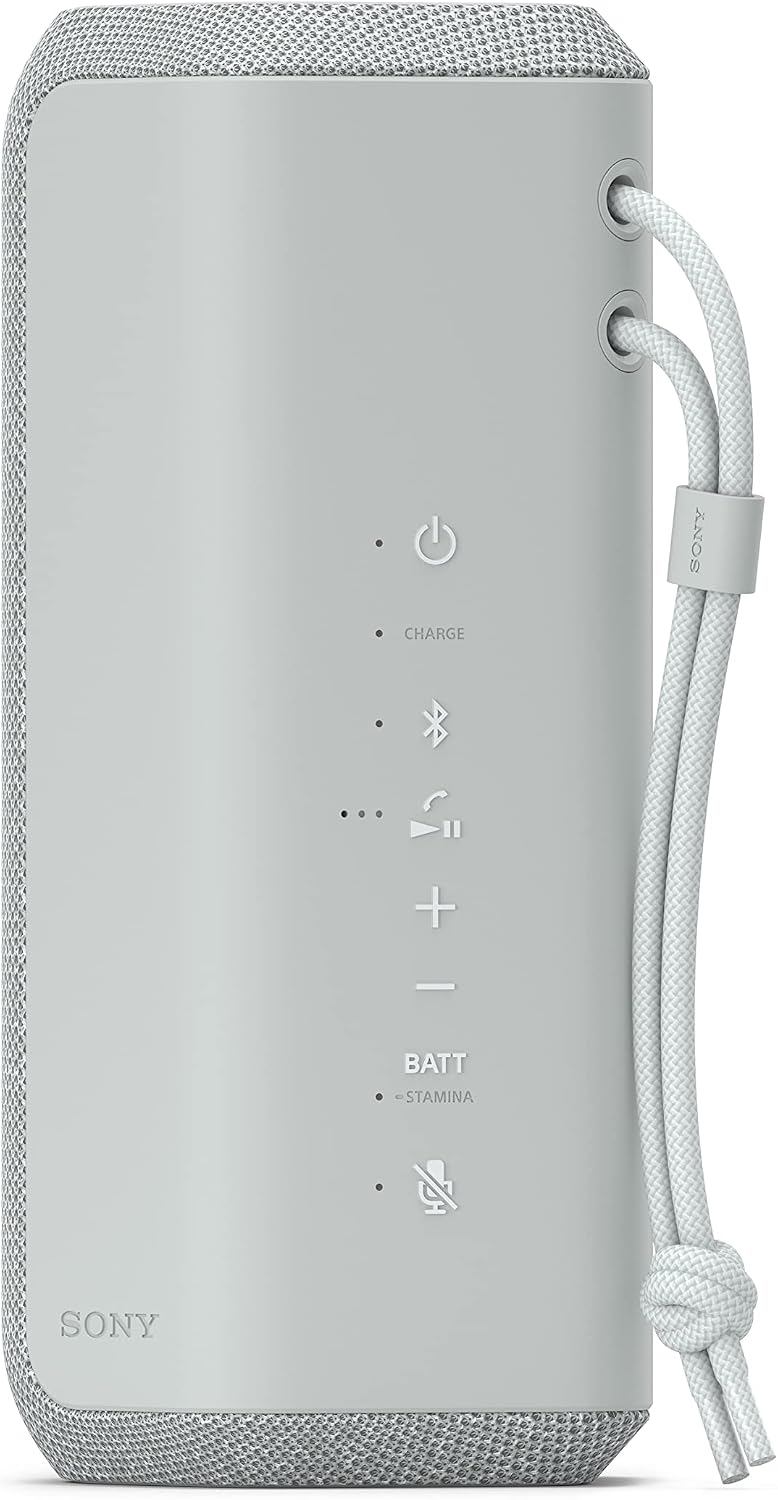 Sony SRS XE200 X Series Wireless Ultra Portable Bluetooth Speaker, IP67 Waterproof, Dustproof and Shockproof with 16 Hour Battery and Easy to Carry Strap, Light Gray New, SRSXE200/H
