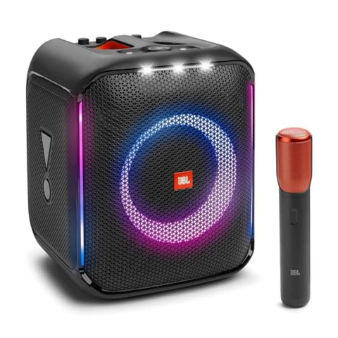 JBL Partybox Ultimate Massive party speaker with powerful sound, multi-dimensional lightshow, and splashproof design.