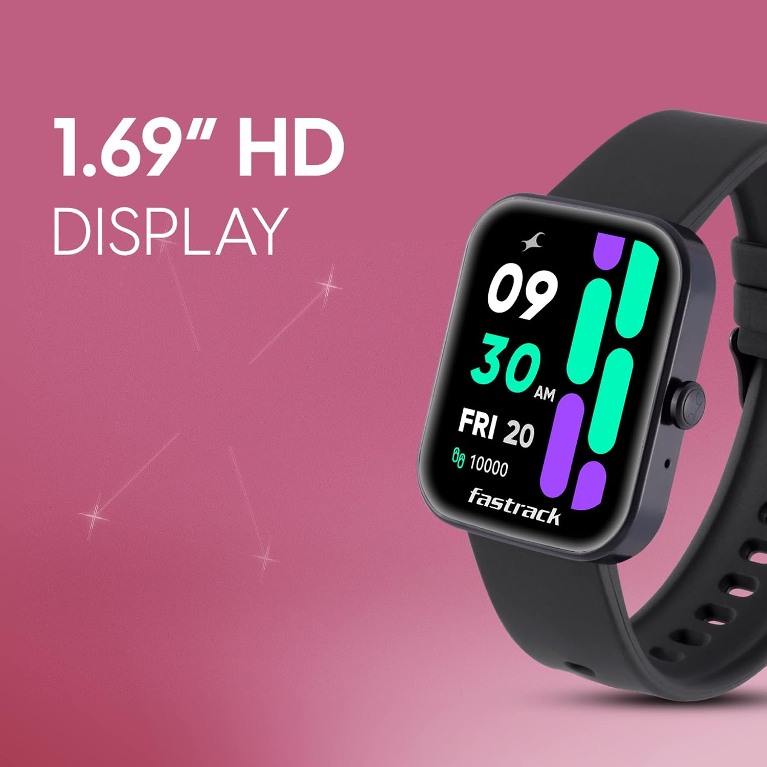 Fastrack Reflex Hello|BT Calling|1.69” HD Display|50+ Sports Modes|100+ Watchfaces|Game|BP Monitor|24x7 HRM| SpO2|Sleep Monitor|Custom Watchface|5 Day* Battery|Camera & Music Control|IP68|Light Blue