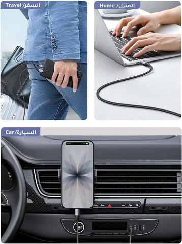 UGREEN Type C Cable 1M，Braided 18W USB A to USB C Fast Charging Cable | fast charge for usb-c devices,240Mbps fast data sync,Certified safe battery protection,Premium nylon braided