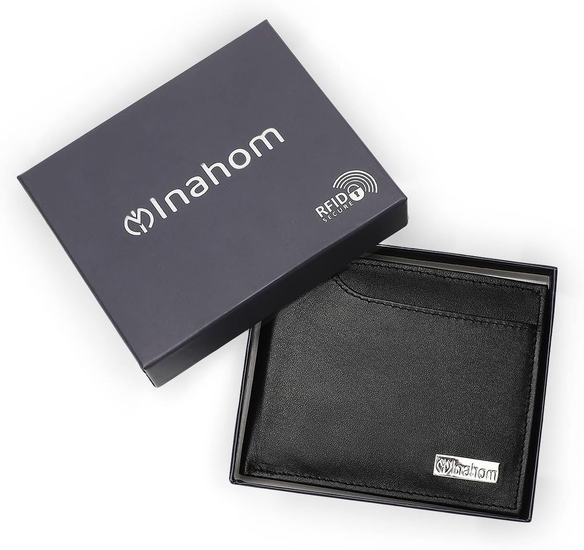 Bi-Fold Organised Wallet Flat Nappa Genuine and Smooth Leather Upper IM2021XDA0001-001-Black