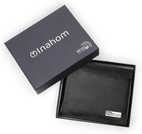 Bi-Fold Organised Wallet Flat Nappa Genuine and Smooth Leather Upper IM2021XDA0001-001-Black